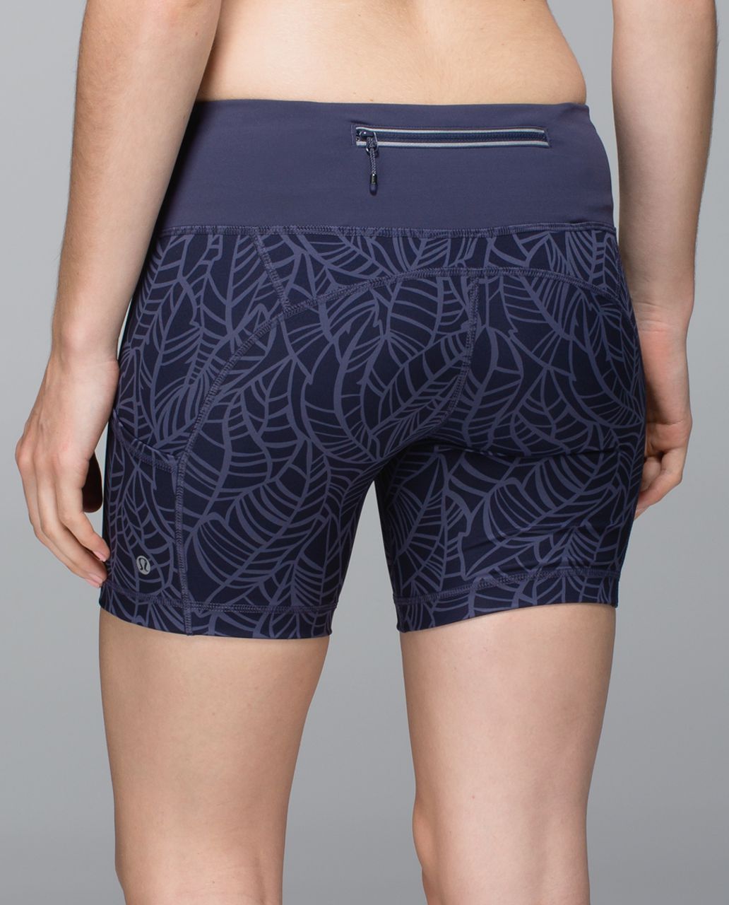 Lululemon Run:  Dart & Dash Short *Block-It Pocket - Pretty Palm Cadet Greyvy / Cadet Blue