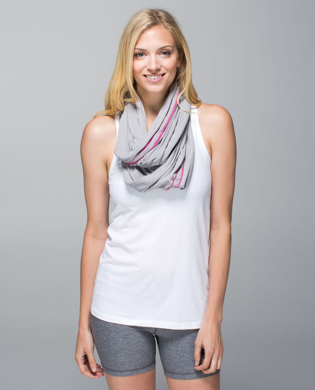 Lululemon Sunny Savasana Scarf - Burlap Texture Burnout Silver Spoon