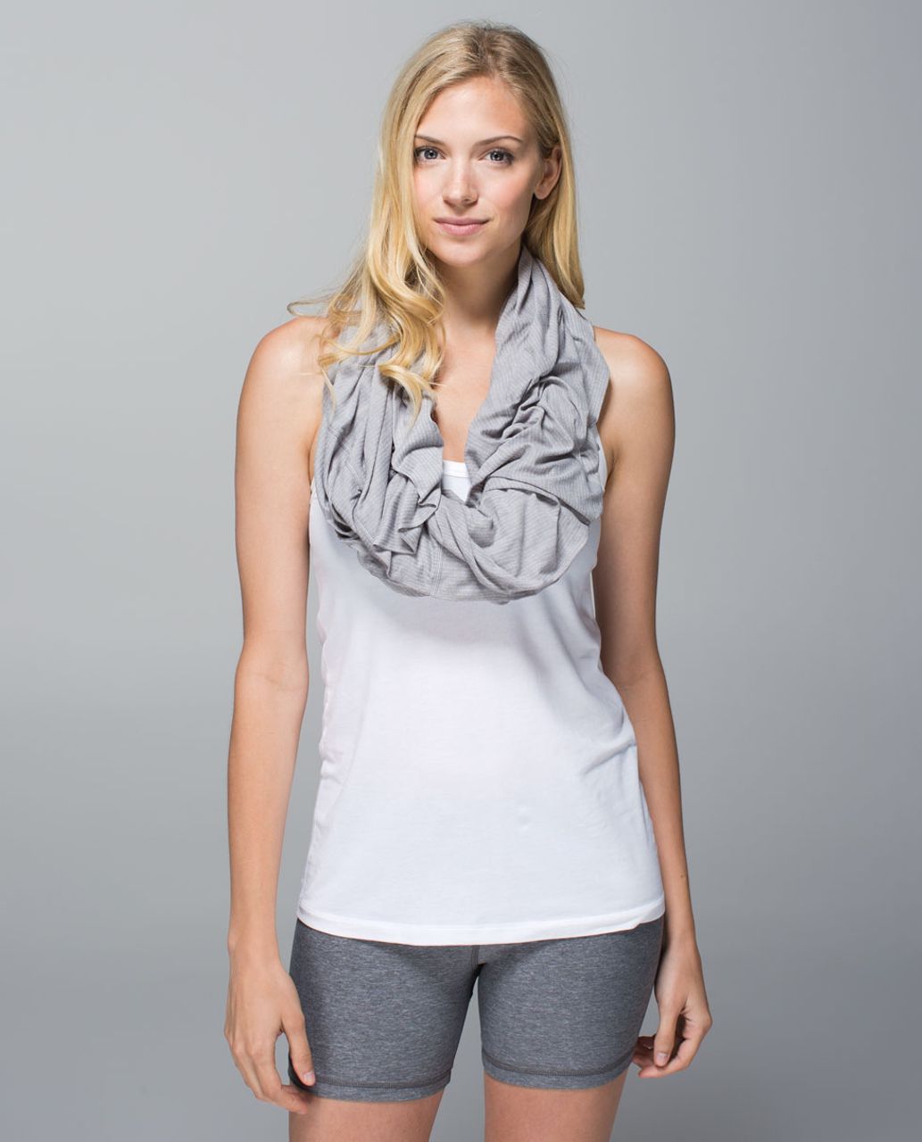 Lululemon Sunny Savasana Scarf - Burlap Texture Burnout Silver Spoon