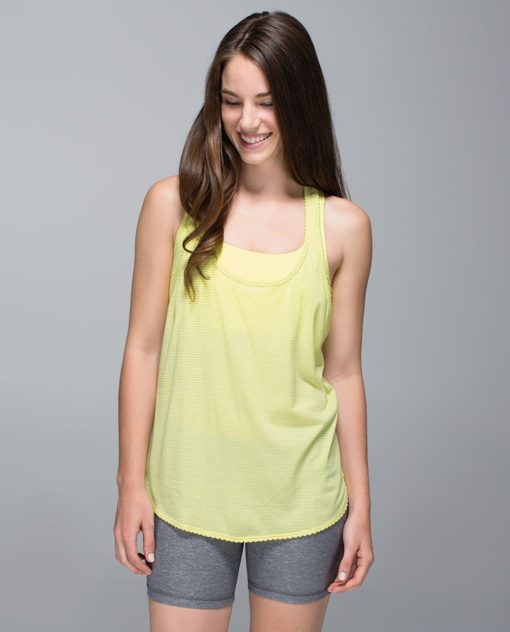 Lululemon 105 F Singlet - Heathered Sheer Lemon