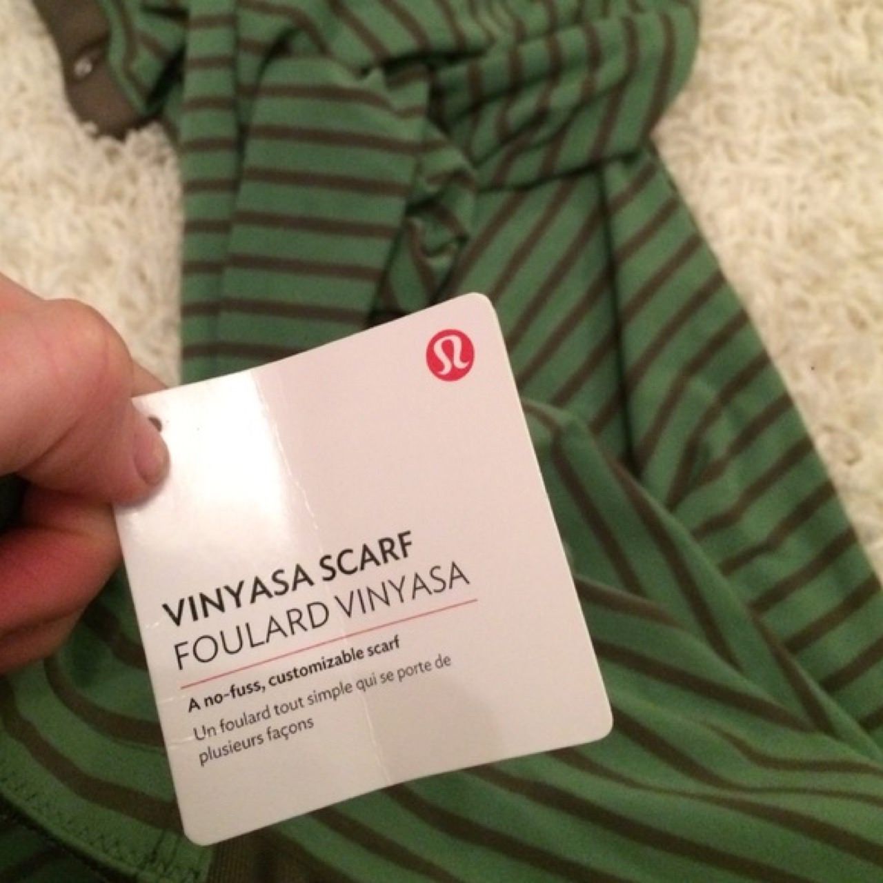 Lululemon Vinyasa Scarf *Rulu - Deenie Stripe Desert Olive Fatigue Green