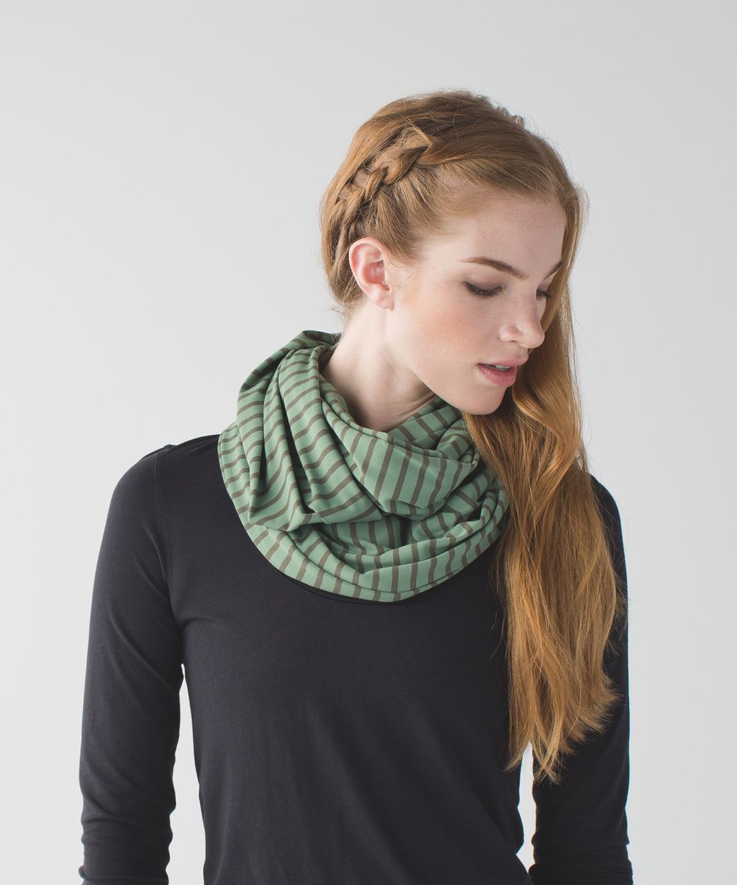 Lululemon Vinyasa Scarf *Rulu - Deenie Stripe Desert Olive Fatigue Green -  lulu fanatics