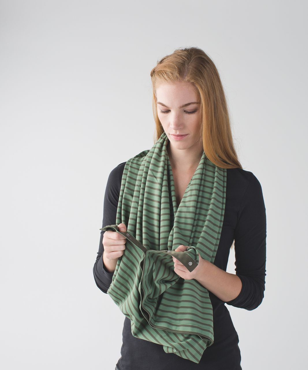 Lululemon Vinyasa Scarf *Rulu - Deenie Stripe Desert Olive Fatigue Green