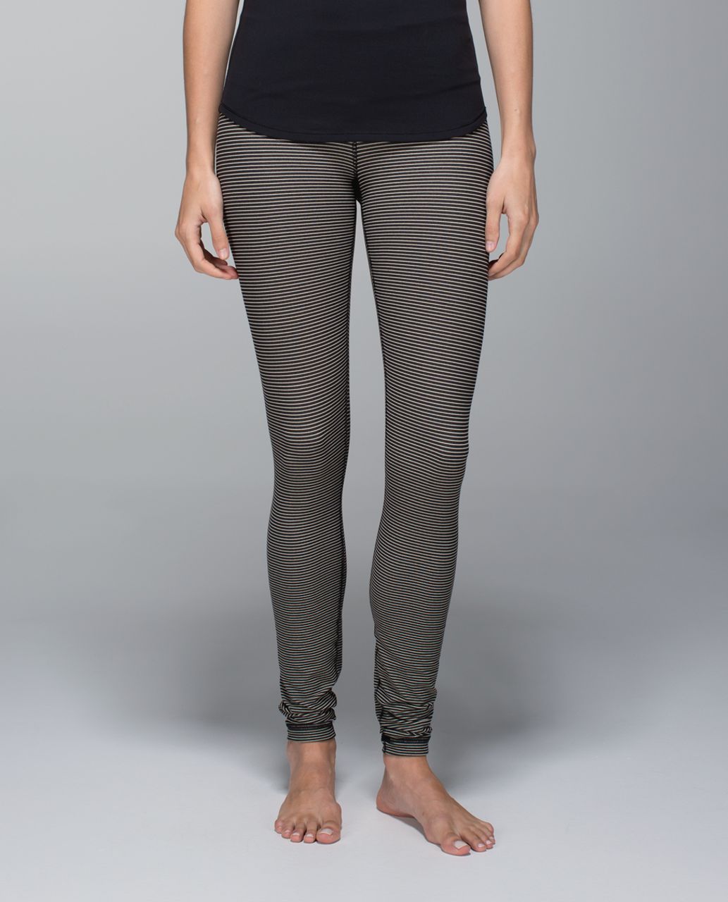 Lululemon Wunder Under Pant *Full-On Luon - Super Stripe Black Mojave Tan / Mojave Tan / Black