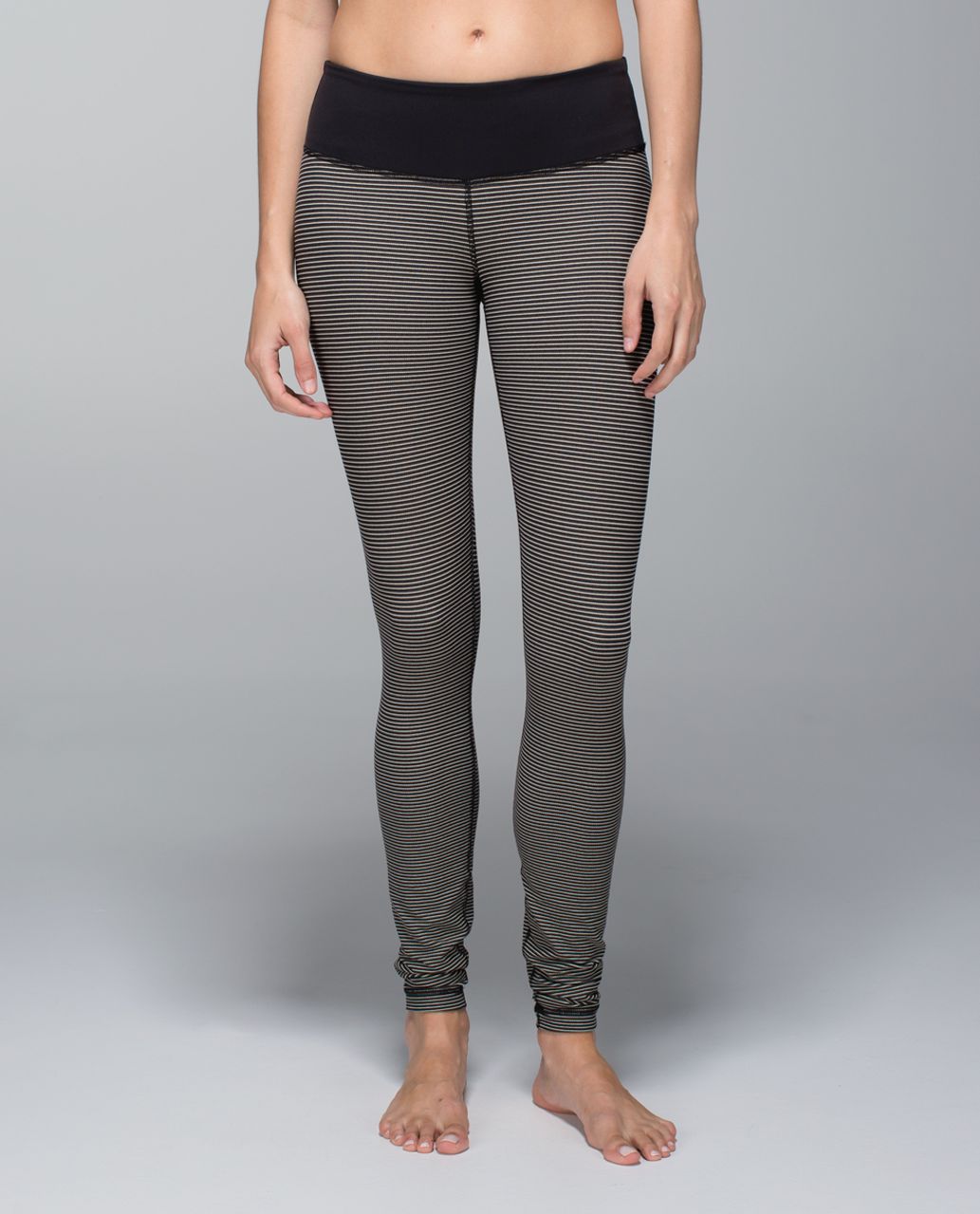 Lululemon Wunder Under Pant *Full-On Luon - Super Stripe Black Mojave Tan / Mojave Tan / Black