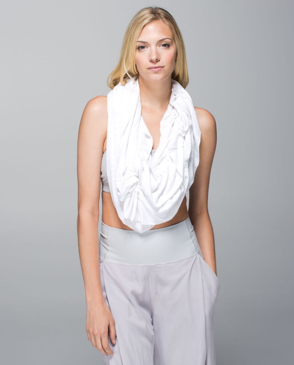 Lululemon Sunny Savasana Scarf - Exploded Manifesto Pop Block Burnout White