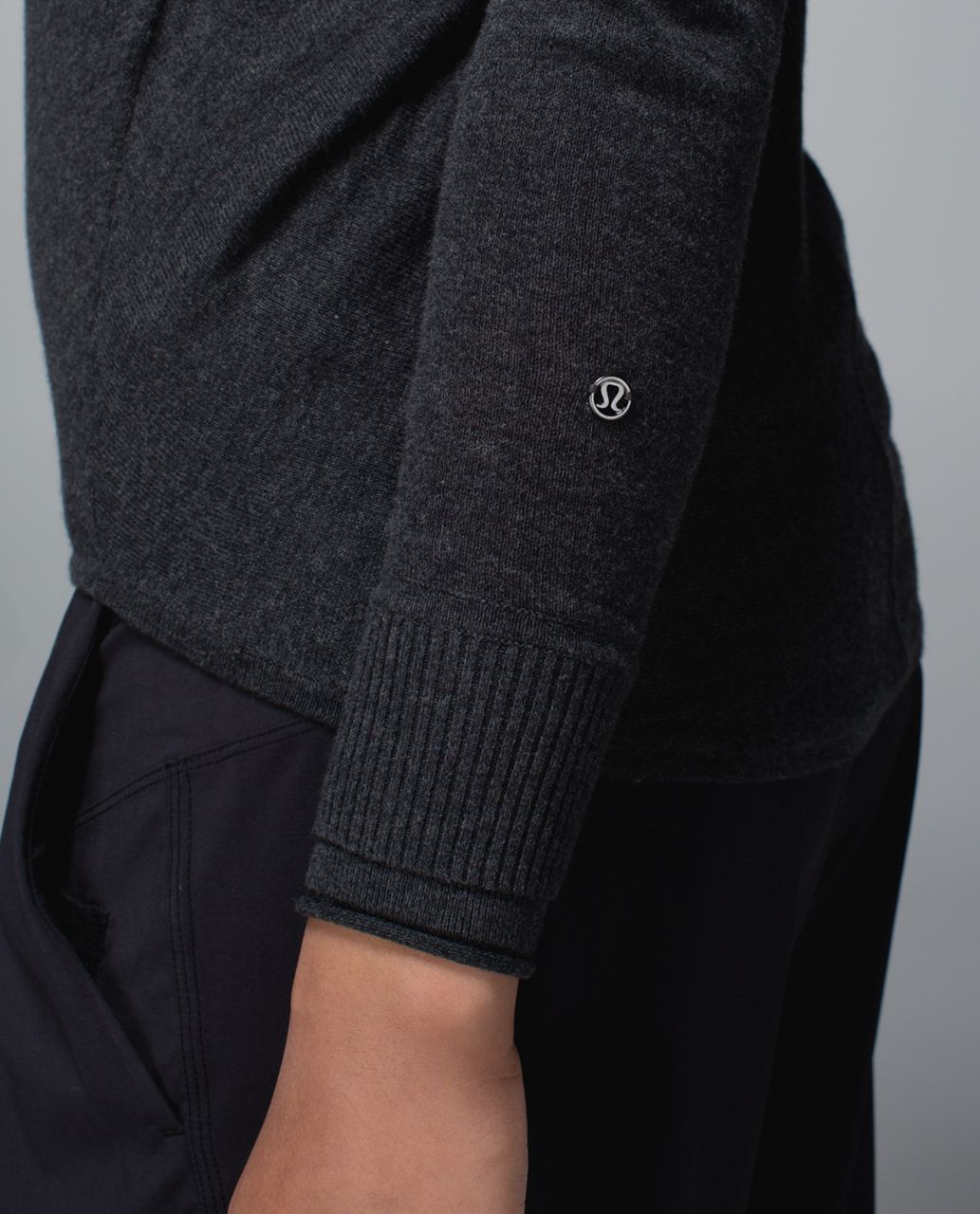 Lululemon After Class Cardigan - Heathered White / Heathered Black