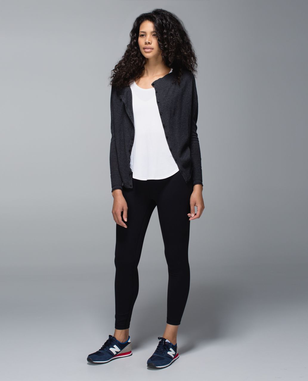 Lululemon After Class Cardigan - Heathered Black / Heathered White