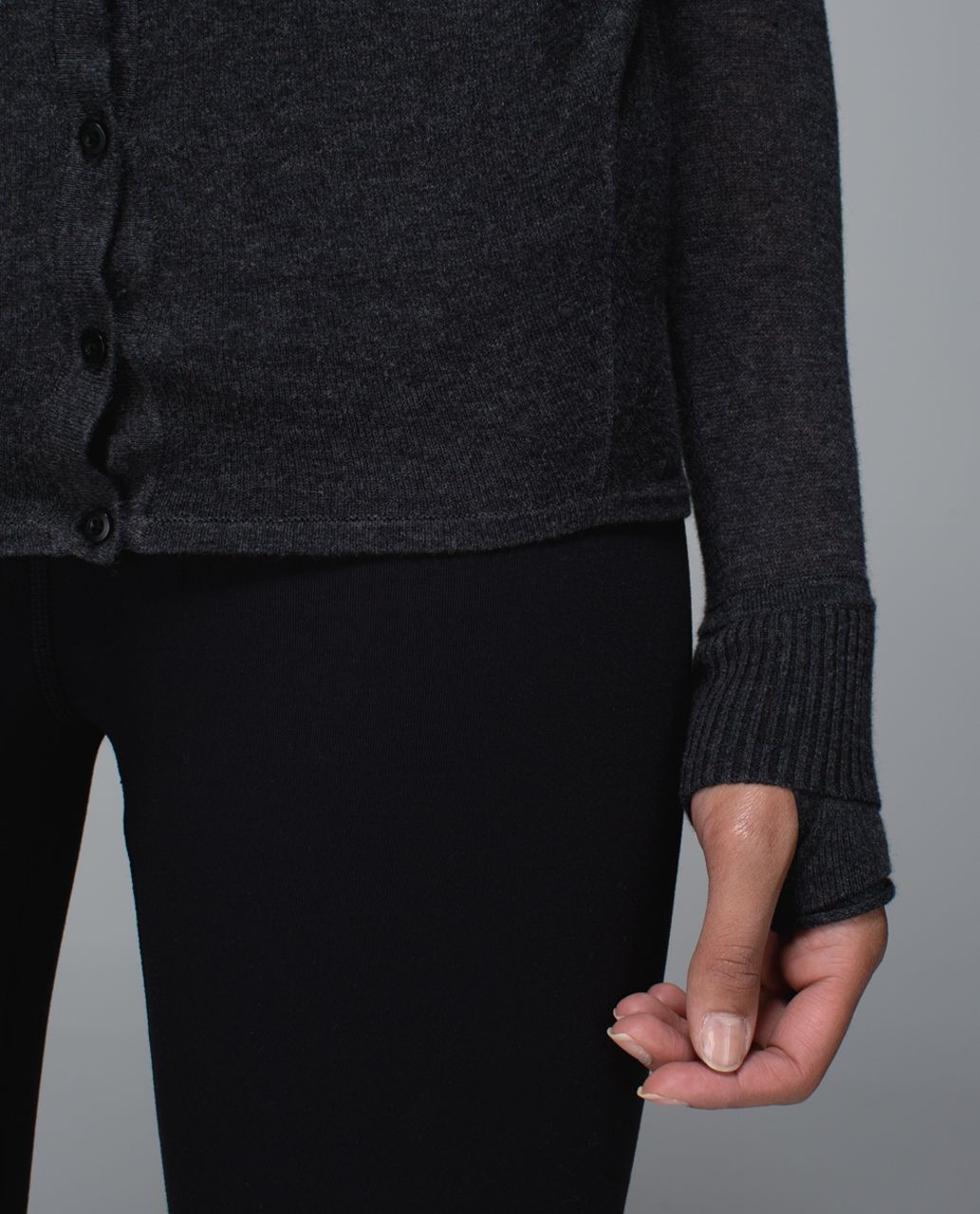 Lululemon After Class Cardigan - Heathered Black / Heathered White