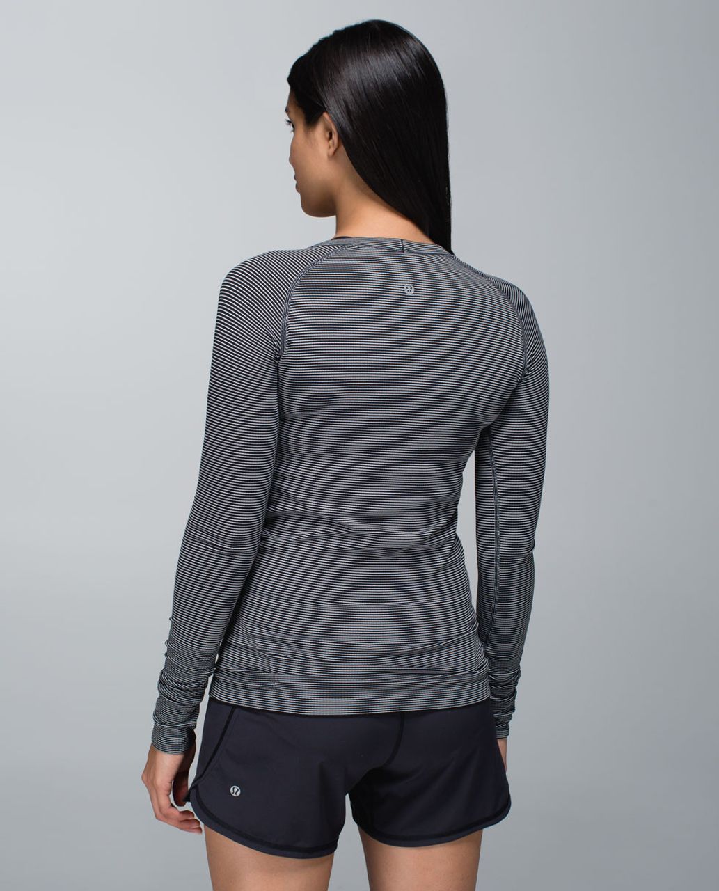 Lululemon Run:  Swiftly Tech Long Sleeve Scoop - Hyper Stripe Black