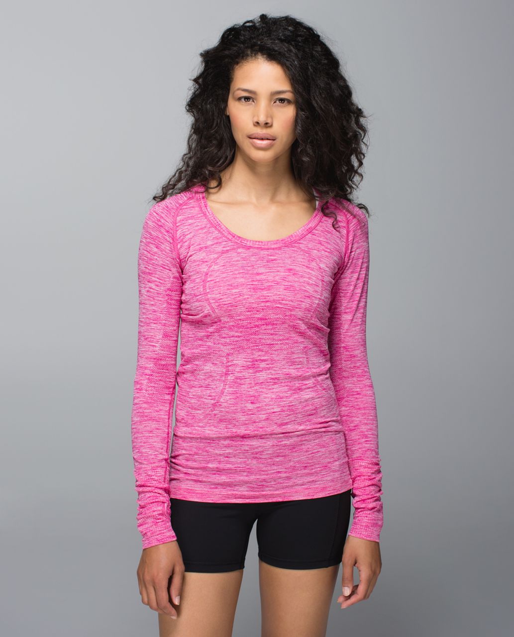 Lululemon Run: Swiftly Tech Long Sleeve Scoop - Heathered Jewelled Magenta  - lulu fanatics