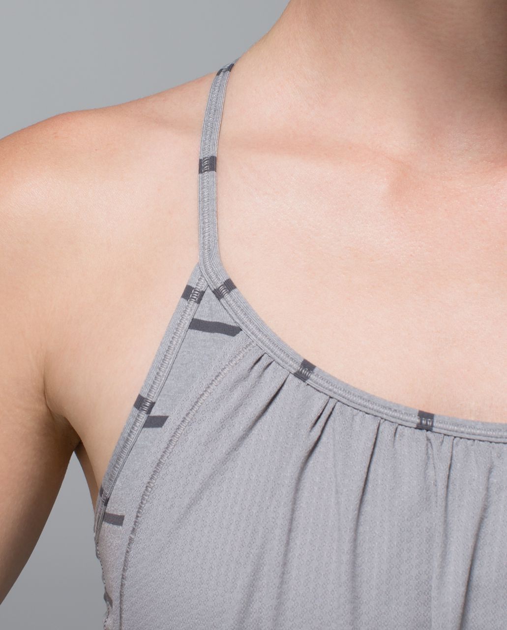 Lululemon No Limits Tank - Ambient Grey / Cayman Stripe Heathered Medium Grey