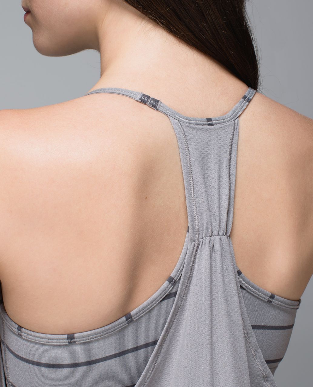 Lululemon No Limits Tank - Ambient Grey / Cayman Stripe Heathered Medium Grey