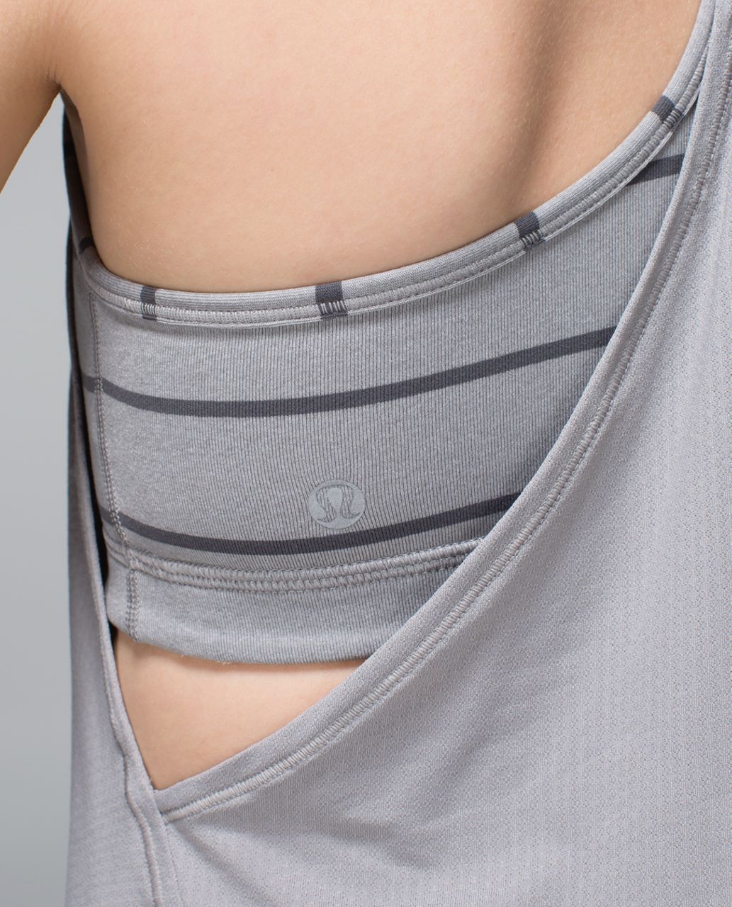 Lululemon No Limits Tank - Ambient Grey / Cayman Stripe Heathered Medium Grey