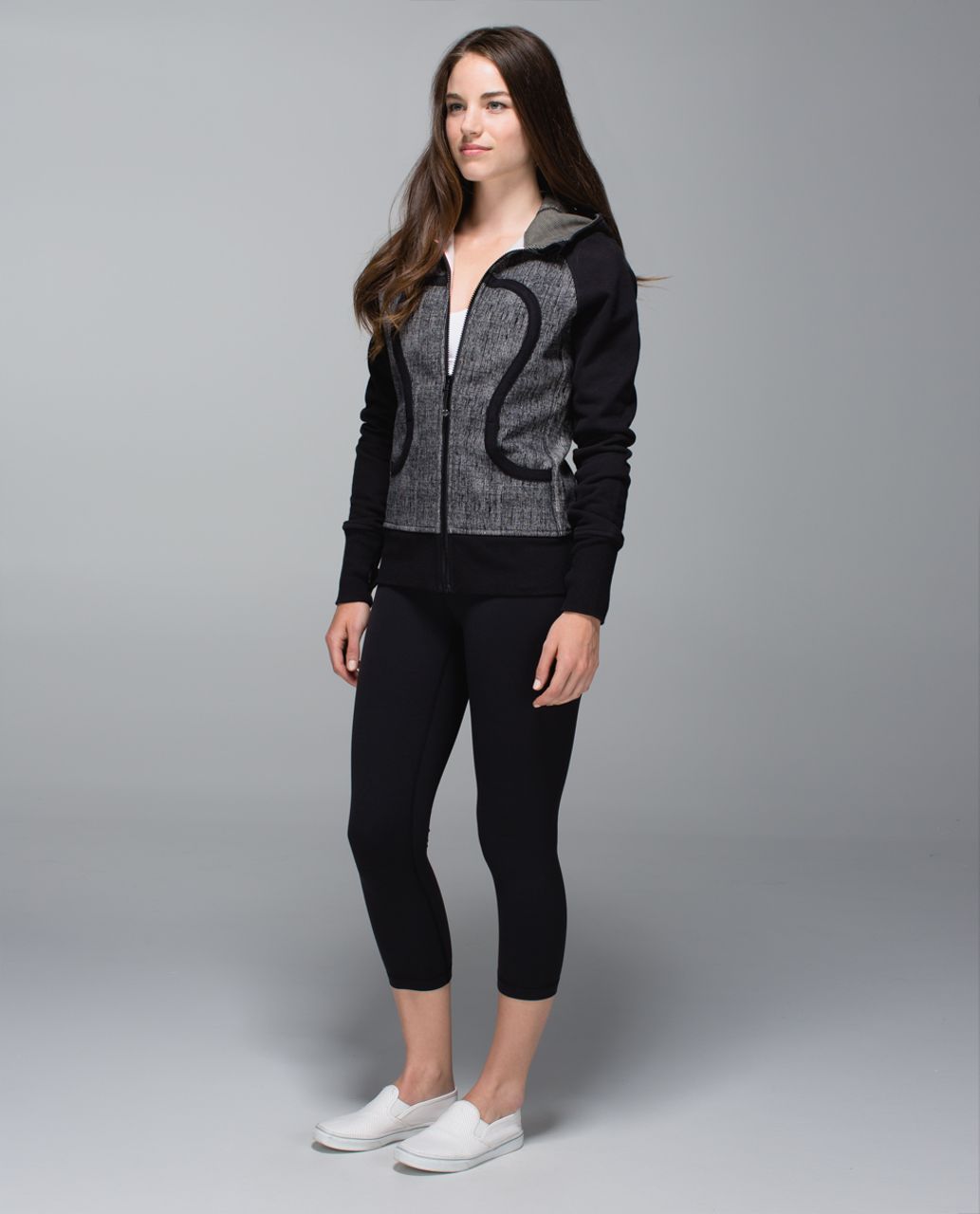 Lululemon Scuba Hoodie II - Burlap Texture Black Dune / Dune / Black / Telemark Print Black Mojave Tan / Black