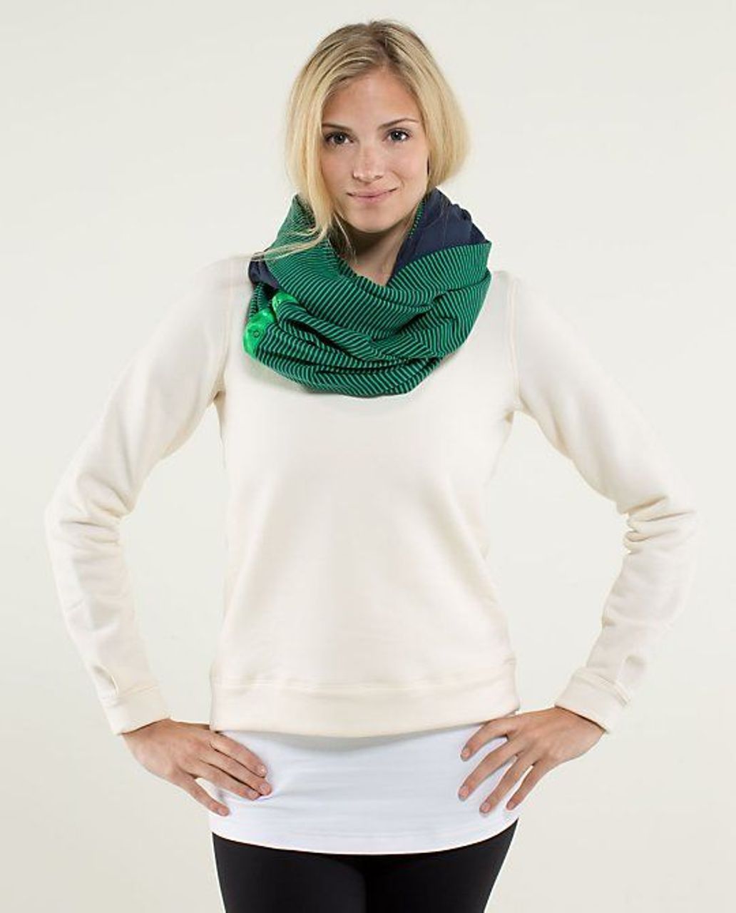 Lululemon Vinyasa Scarf *Rulu - Hyper Stripe Green Bean / Inkwell