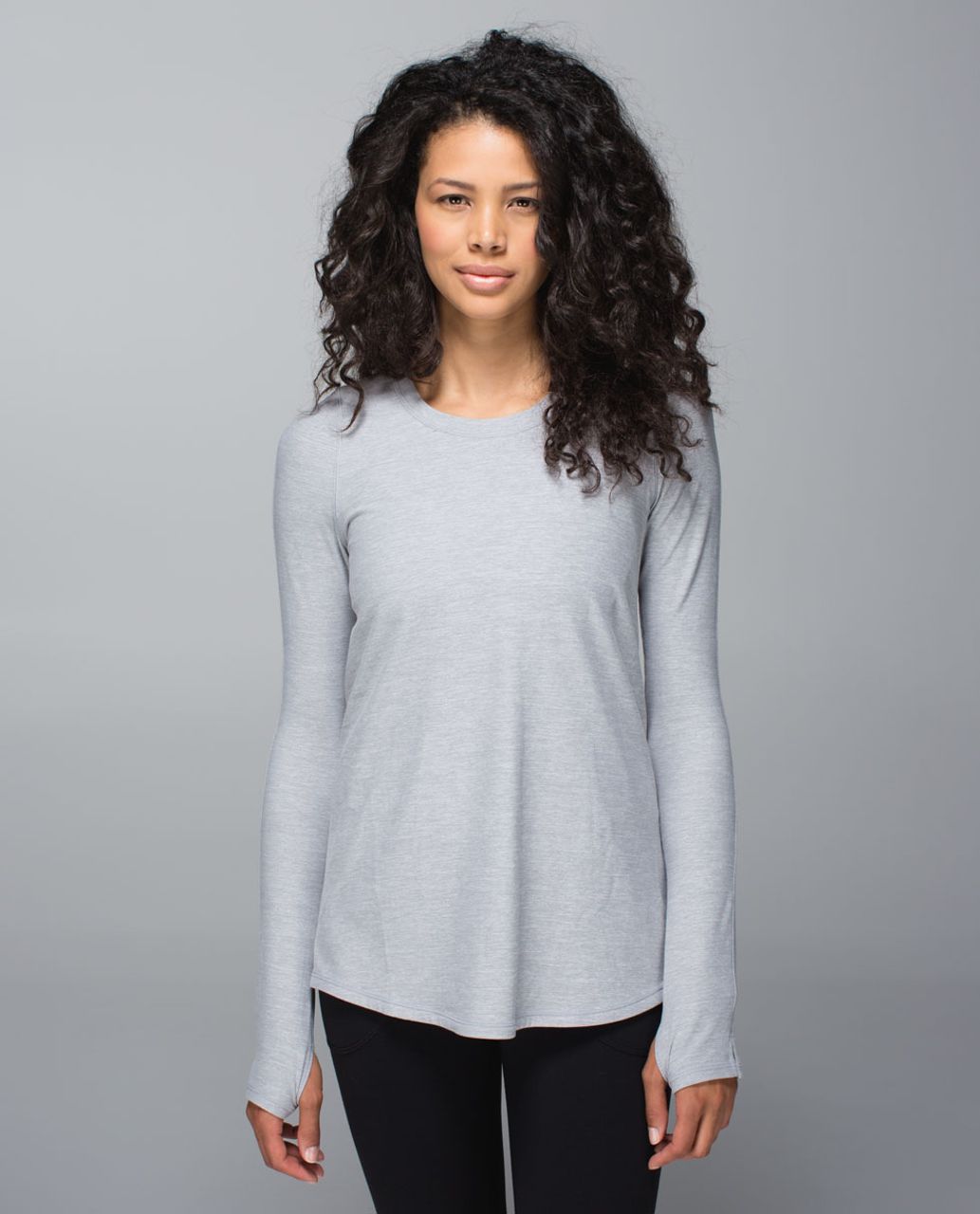 Lululemon Tuck & Flow Long Sleeve - Heathered Medium Grey - lulu fanatics