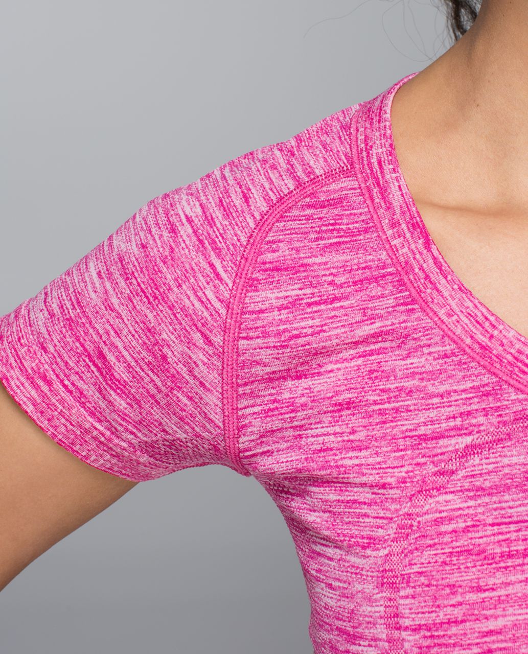 Lululemon Run:  Swiftly Tech Short Sleeve Scoop - Heathered Jewelled Magenta