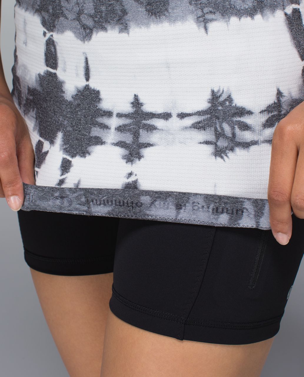 Lululemon Run:  Swiftly Tech Short Sleeve Scoop *Tie Dye - Heathered Black