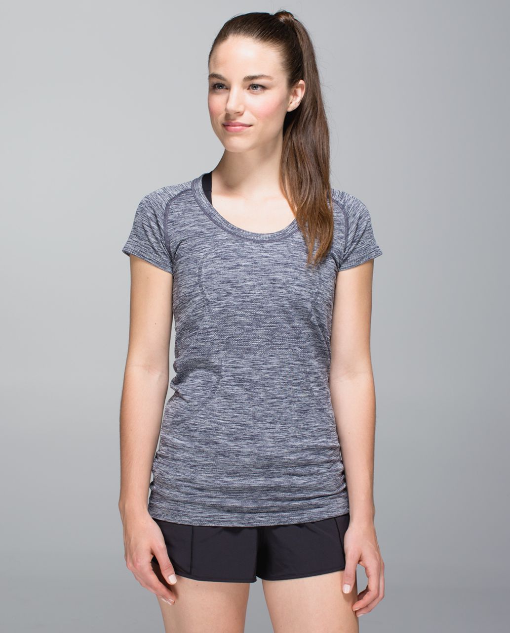 Lululemon Run:  Swiftly Tech Short Sleeve Scoop - Heathered Cadet Blue