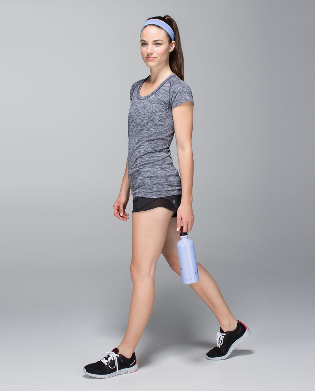 Lululemon Run:  Swiftly Tech Short Sleeve Scoop - Heathered Cadet Blue