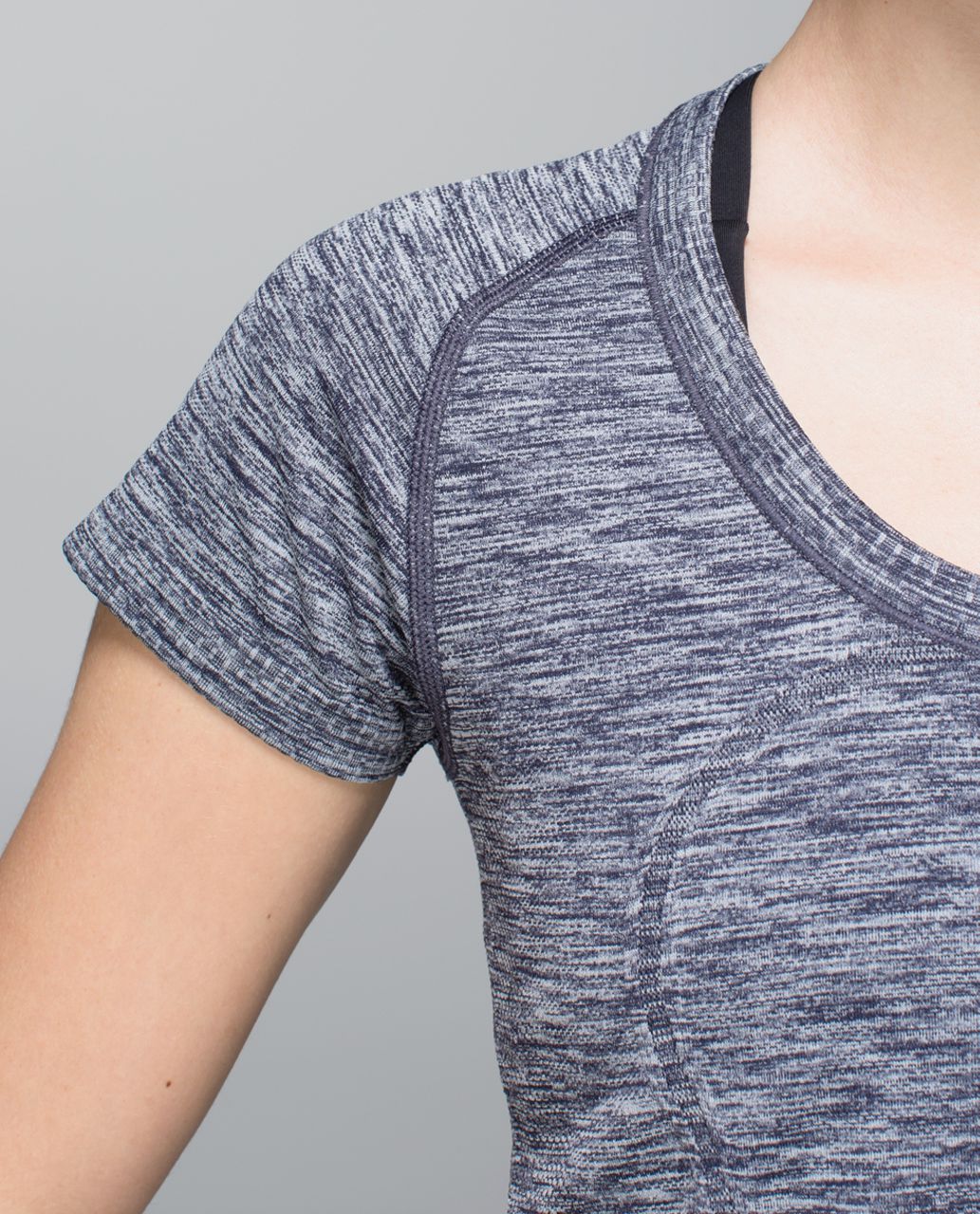 Lululemon Run:  Swiftly Tech Short Sleeve Scoop - Heathered Cadet Blue