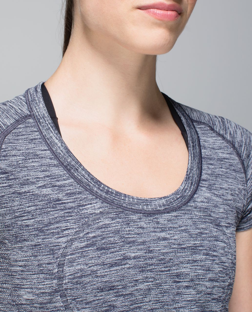 Lululemon Run:  Swiftly Tech Short Sleeve Scoop - Heathered Cadet Blue