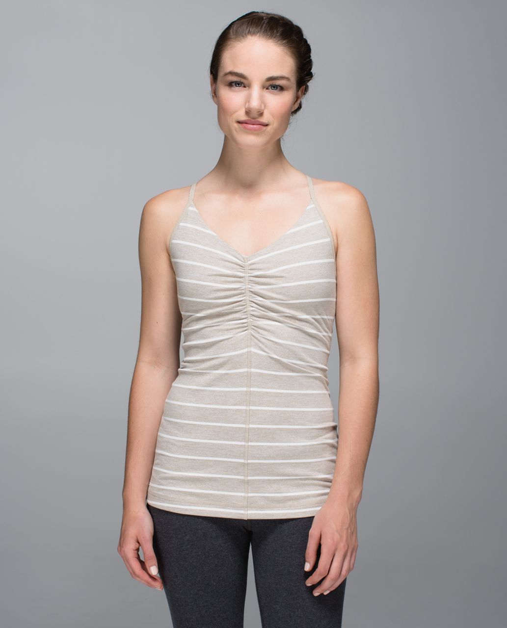 Lululemon Open Your Heart Tank - Cayman Stripe Static Wave Mojave Tan Angel Wing / Mojave Tan