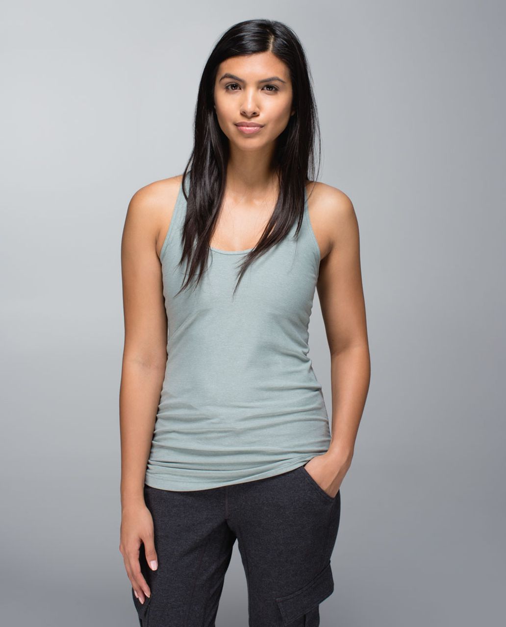 Lululemon Cool Racerback - Heathered Earl Grey