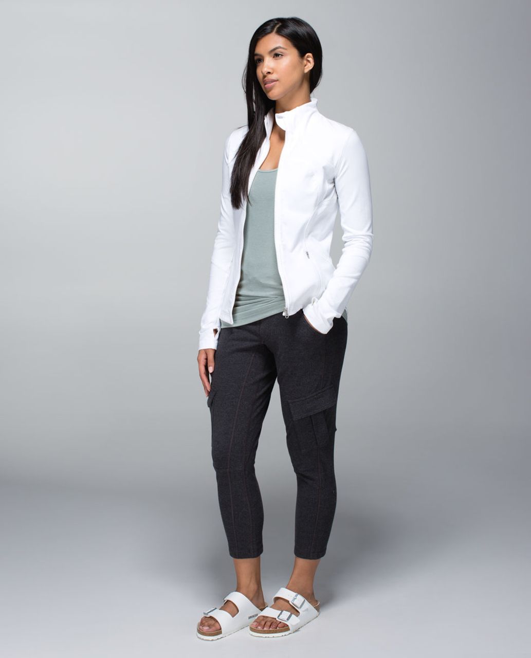 Lululemon Cool Racerback - Heathered Earl Grey