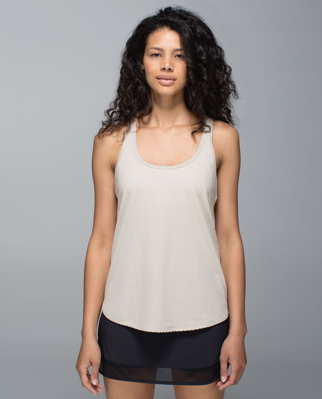 Lululemon 105 F Singlet - Heathered Mojave Tan / Heathered Angel White