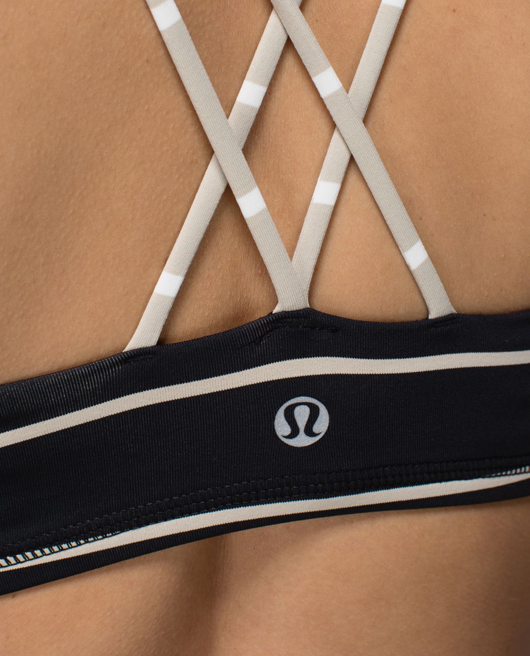 Lululemon Free To Be Bra - Cayman Stripe Black Mojave Tan / Cayman Stripe Mojave Tan Angel Wing