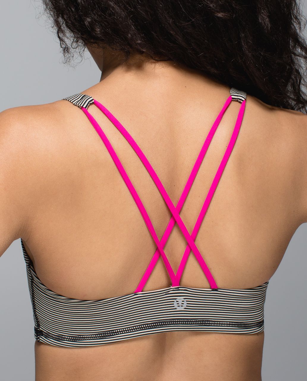 Lululemon Free To Be Bra - Tonka Stripe Black Mojave Tan / Jewelled Magenta