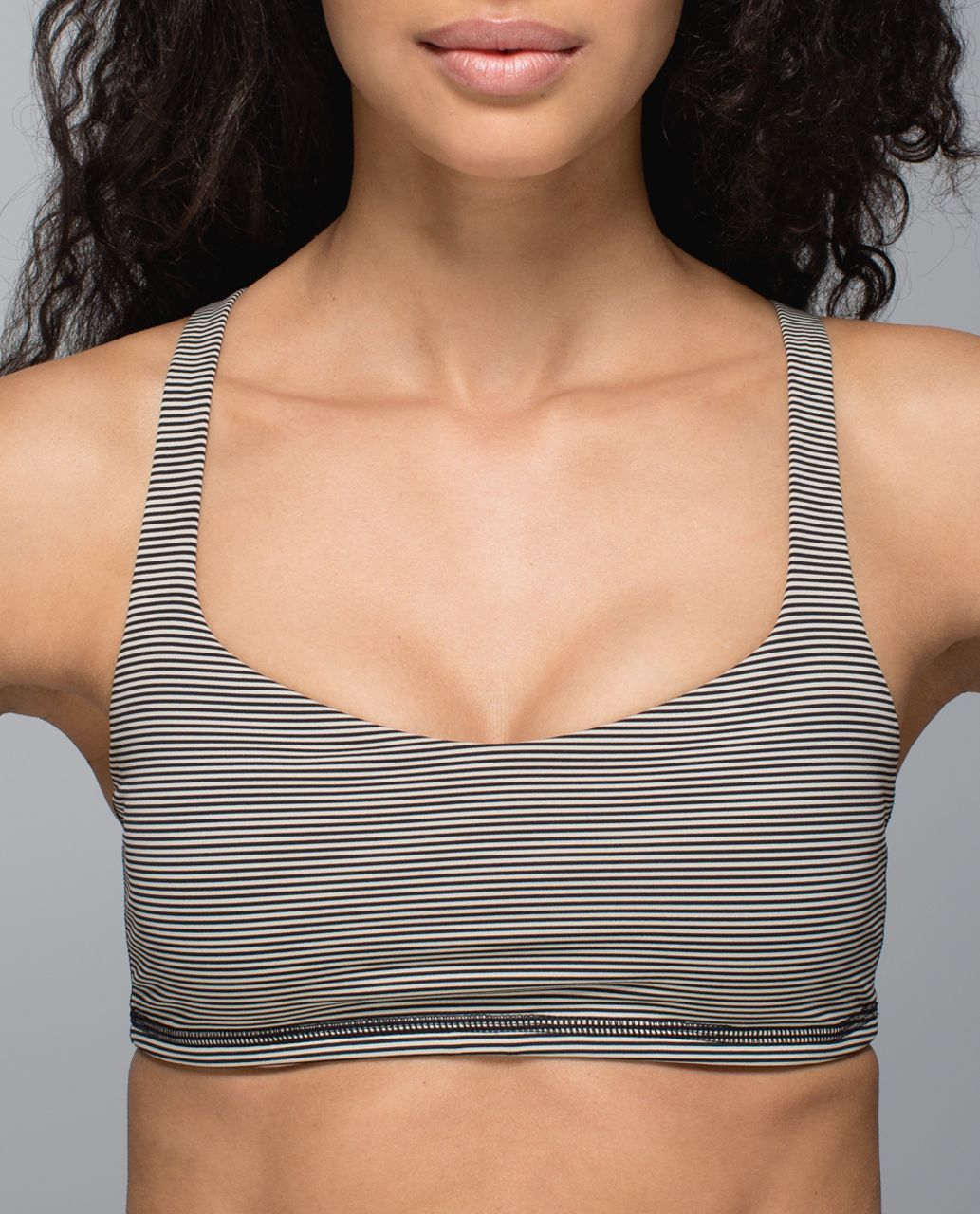 Lululemon Free To Be Bra - Tonka Stripe Black Mojave Tan / Jewelled Magenta