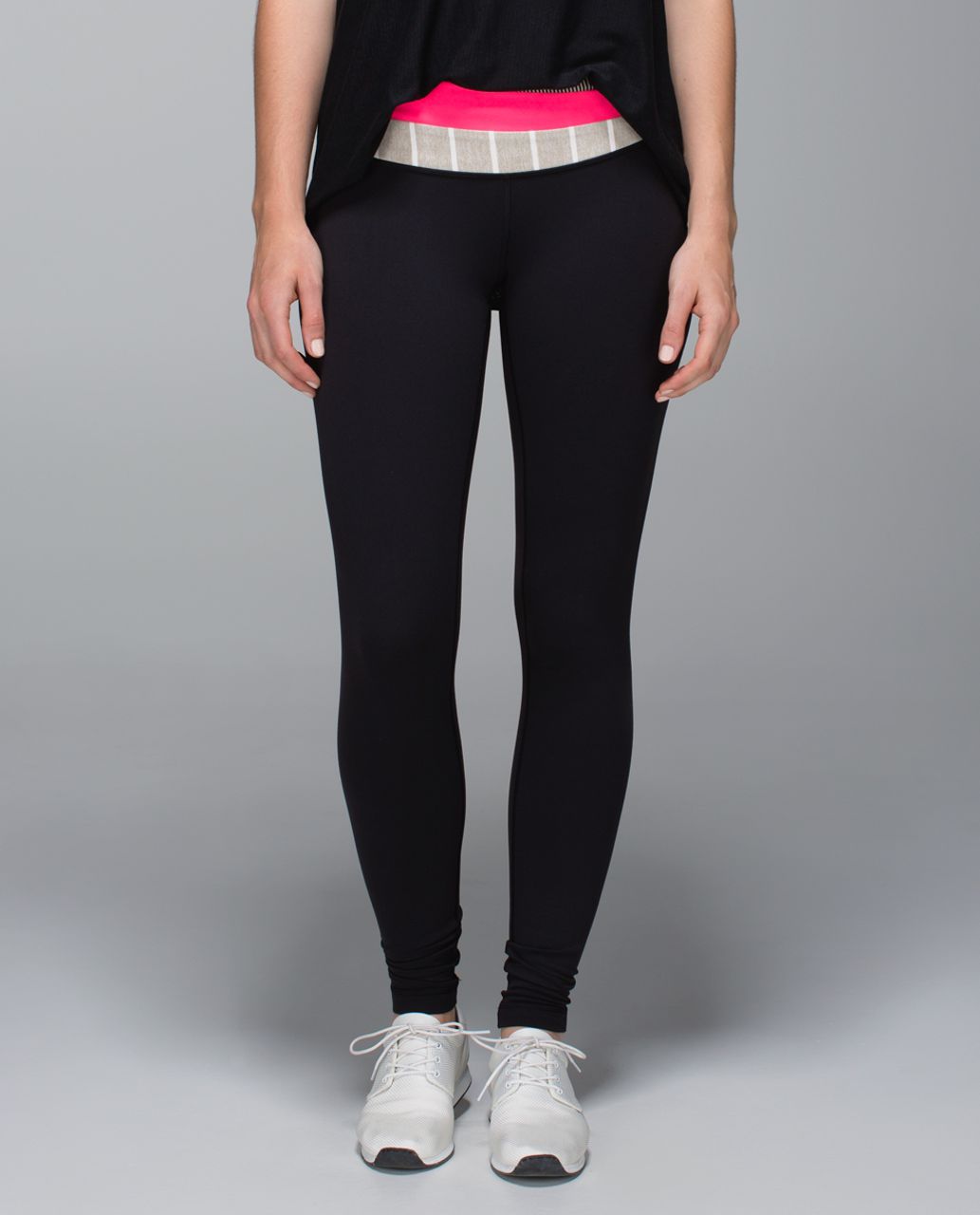 Lululemon Astro Wunder Under Pant *Full-On Luon - Black / Tonka Stripe Heathered Black Mojave Tan / Neon Pink