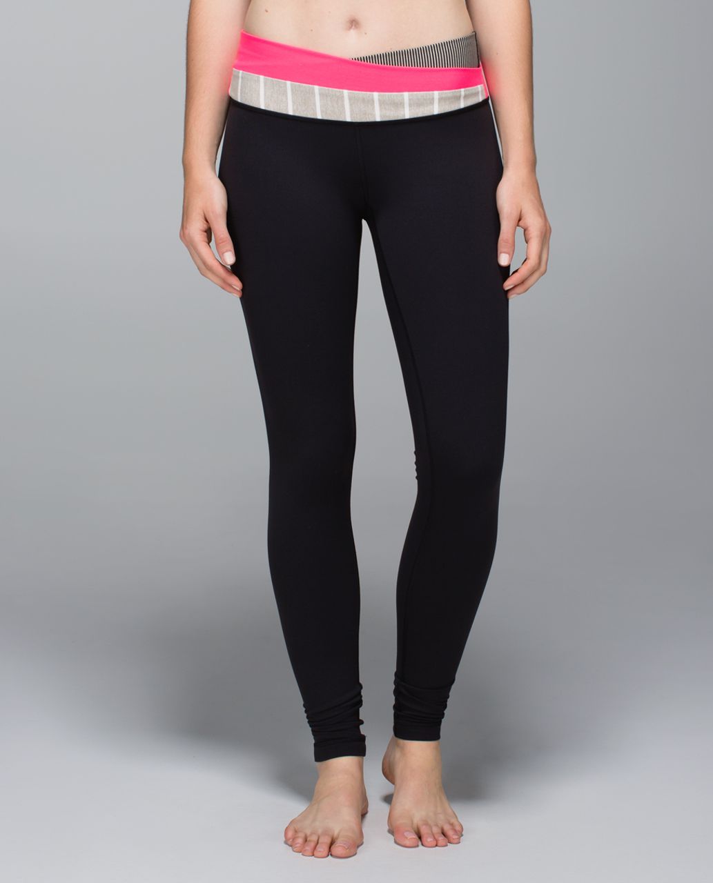 Lululemon Astro Wunder Under Pant *Full-On Luon - Black / Tonka Stripe Heathered Black Mojave Tan / Neon Pink