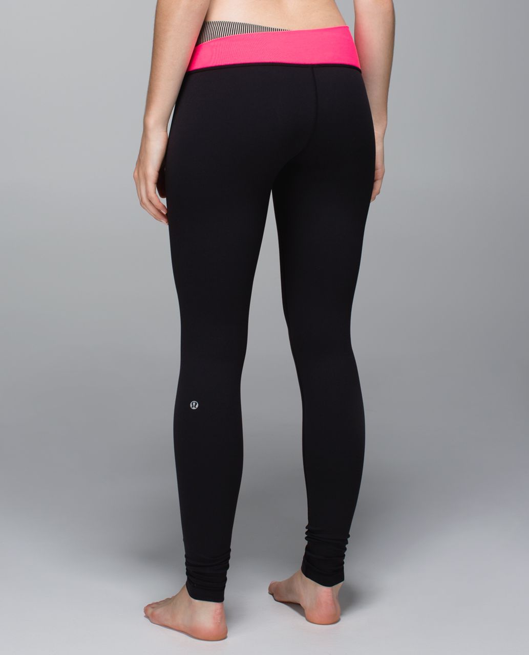 Lululemon Astro Wunder Under Pant *Full-On Luon - Black / Tonka Stripe  Heathered Black Mojave Tan / Neon Pink - lulu fanatics