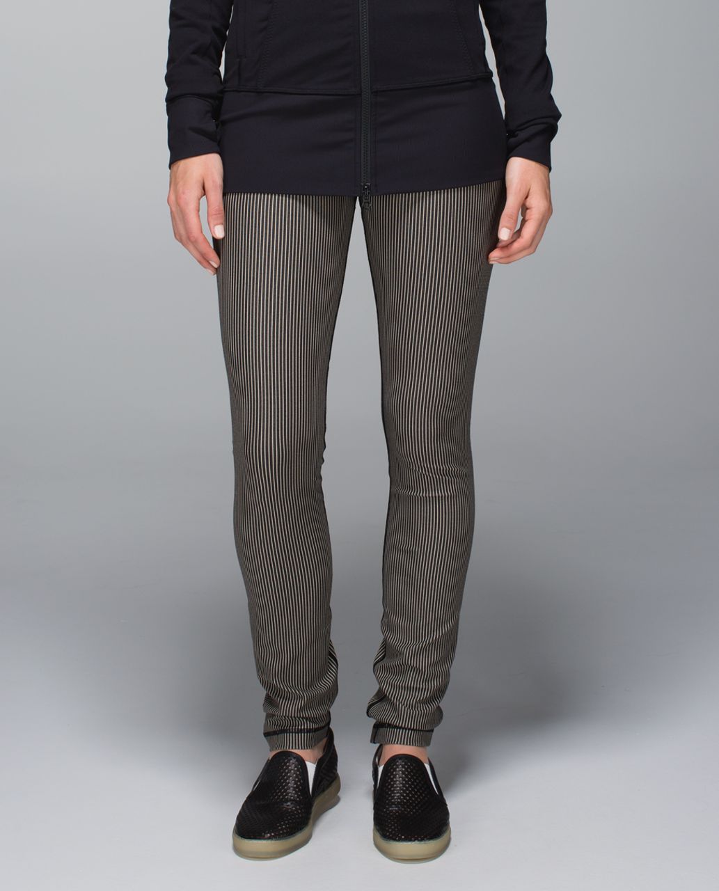 Lululemon Skinny Groove Pant *Full-On Luon - Super Stripe Black Mojave Tan / Mojave Tan / Black