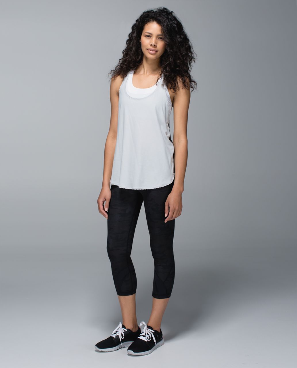 Lululemon Run:  Inspire Crop II *All Luxtreme (Print) - Savasana Camo 20cm New Black / Black