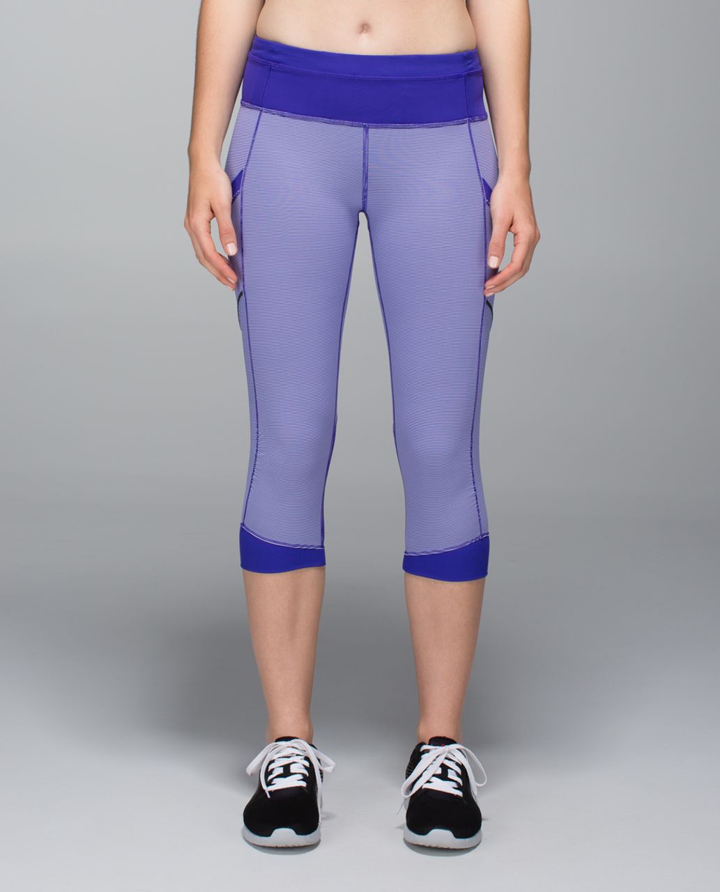 Lululemon Run For Fun Crop - Wee Stripe Bruised Berry / Bruised Berry