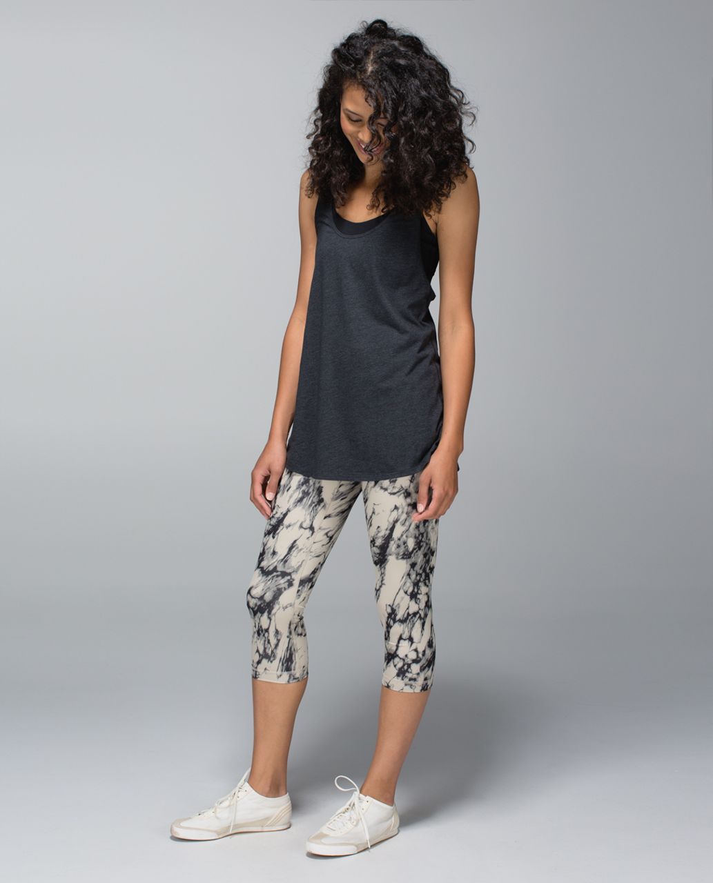 Lululemon Wunder Under Crop *Full-On Luxtreme (Print) - Great Granite Black Mojave Tan