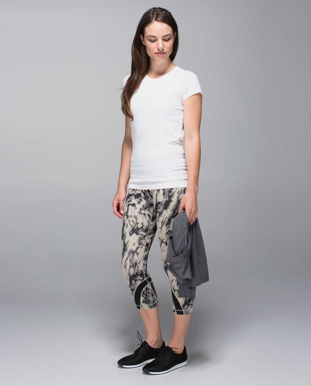 Lululemon Run:  Inspire Crop II *All Luxtreme (Print) - Great Granite Black Mojave Tan / Black