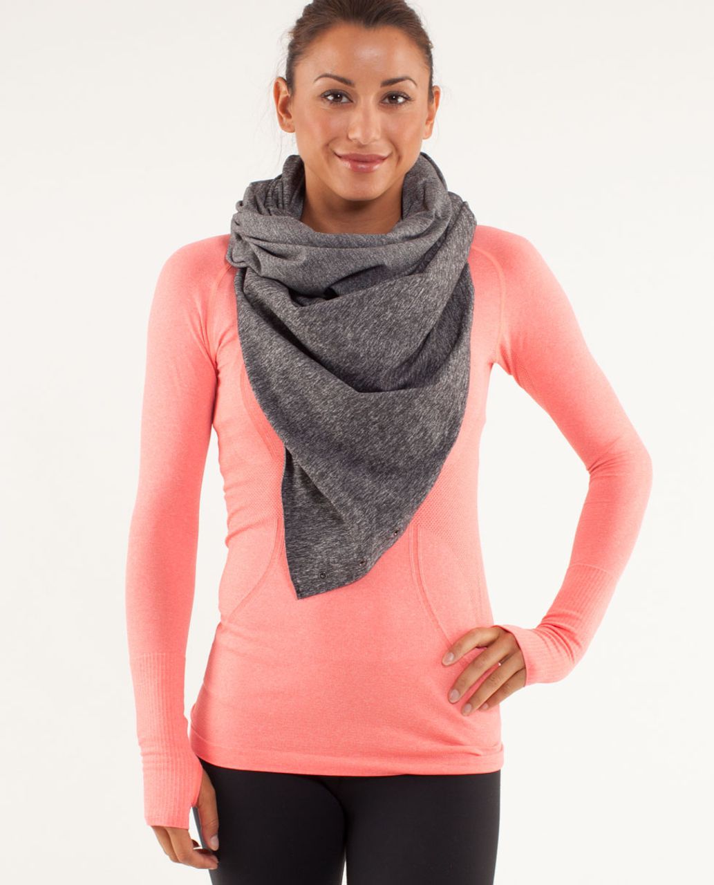 Lululemon Vinyasa Scarf Heathered Herringbone Black Gray - $23 - From  gracieumbrella