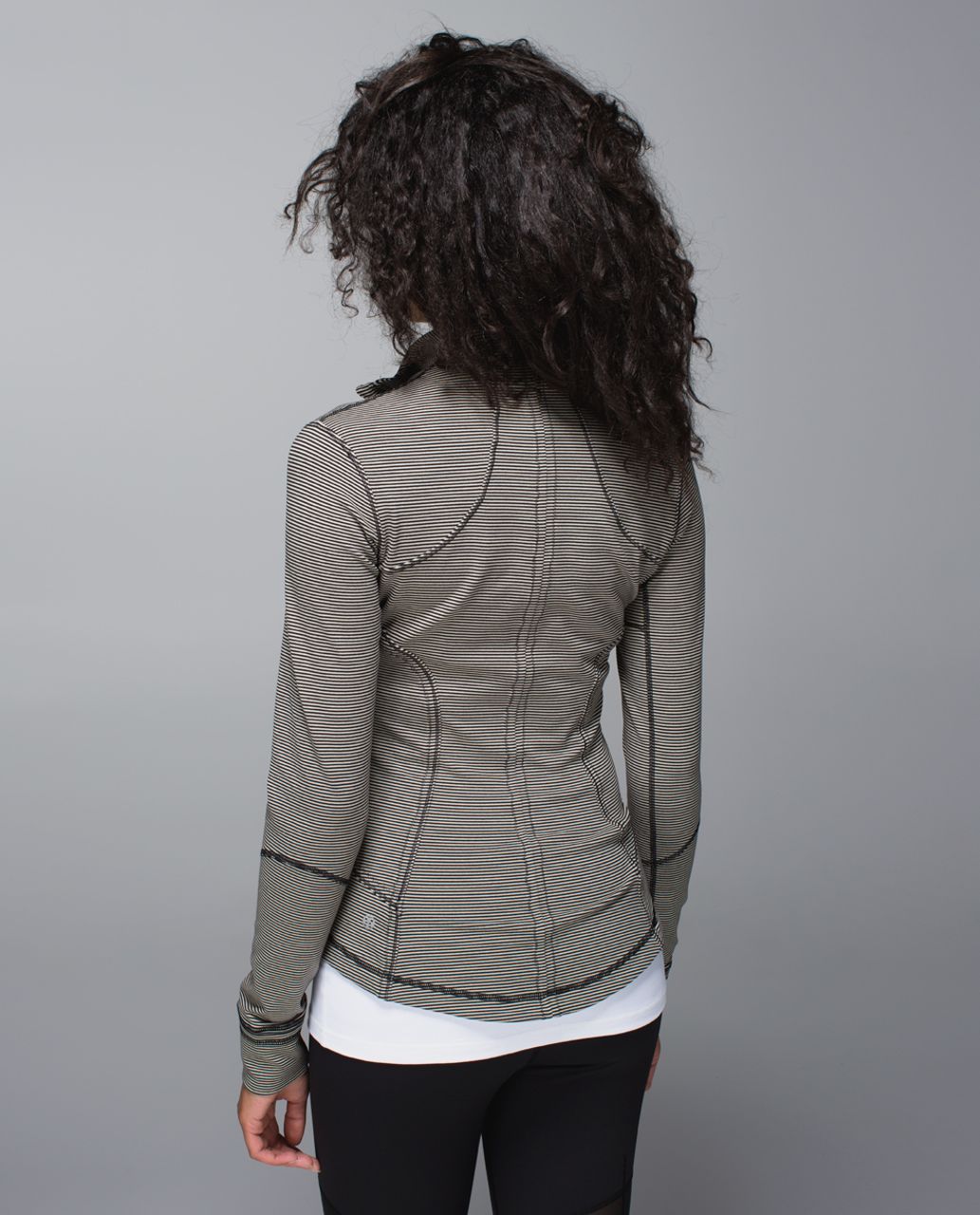 Lululemon Forme Jacket *Cuffins - Tonka Stripe Heathered Black Mojave Tan