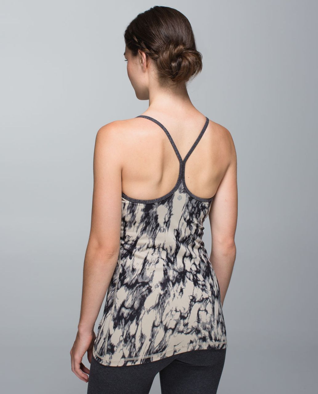 Lululemon Power Y Tank *Luon - Great Granite Black Mojave Tan / Heathered Black