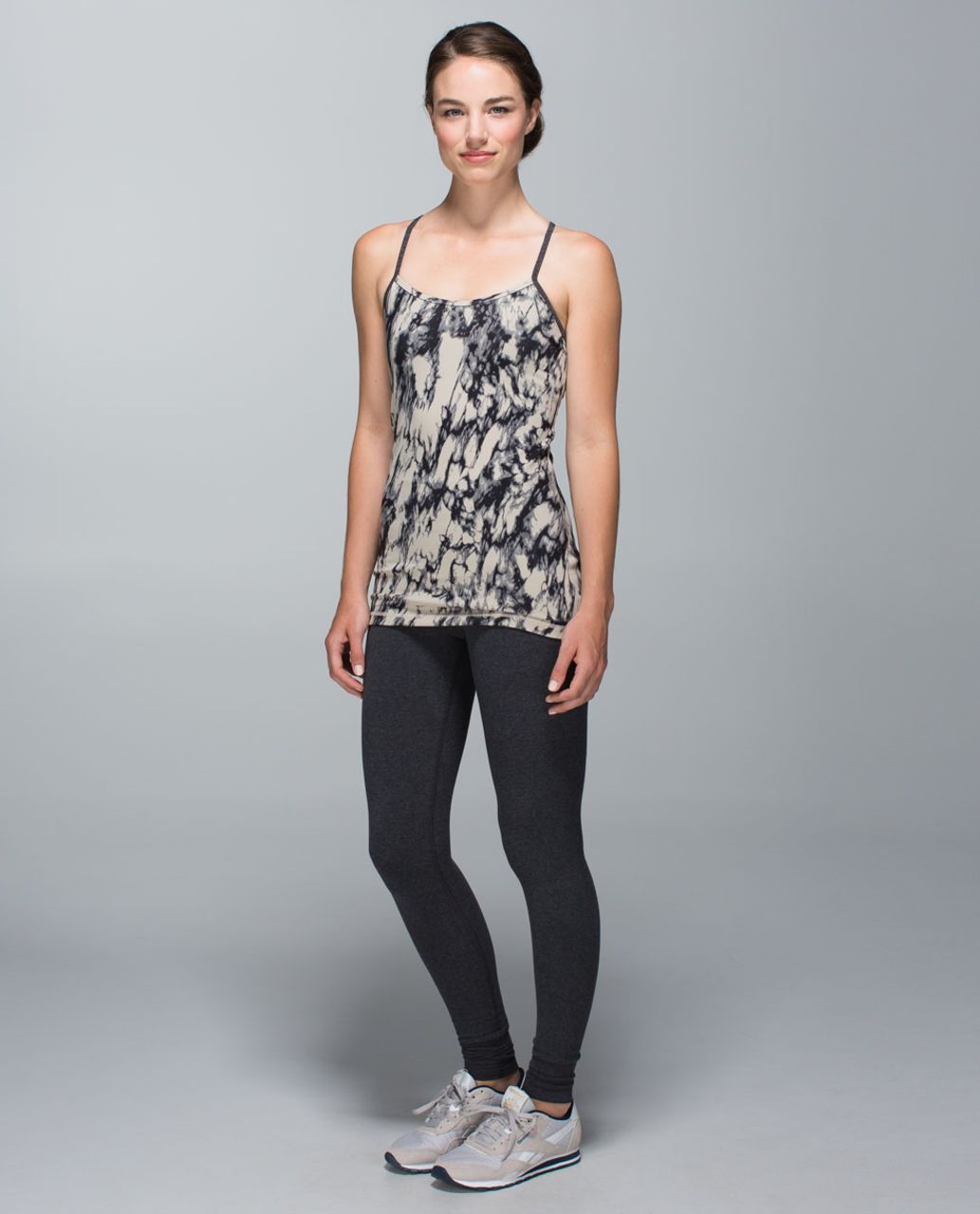 Lululemon Power Y Tank *Luon - Great Granite Black Mojave Tan / Heathered Black