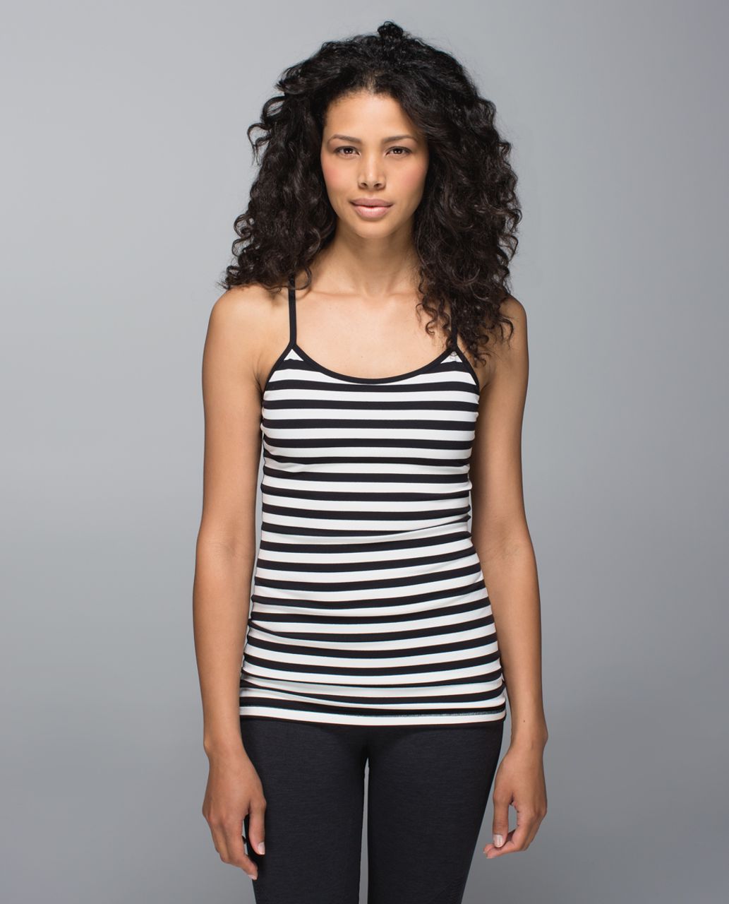 Lululemon Power Y Tank *Luon - Apex Stripe Black Angel Wing / Black