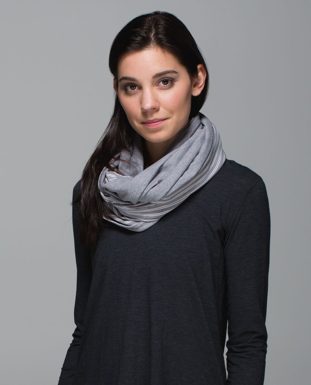 Lululemon Vinyasa Scarf *Rulu - Double Trouble Stripe Neutral Blush Heathered Slate / Heathered Slate