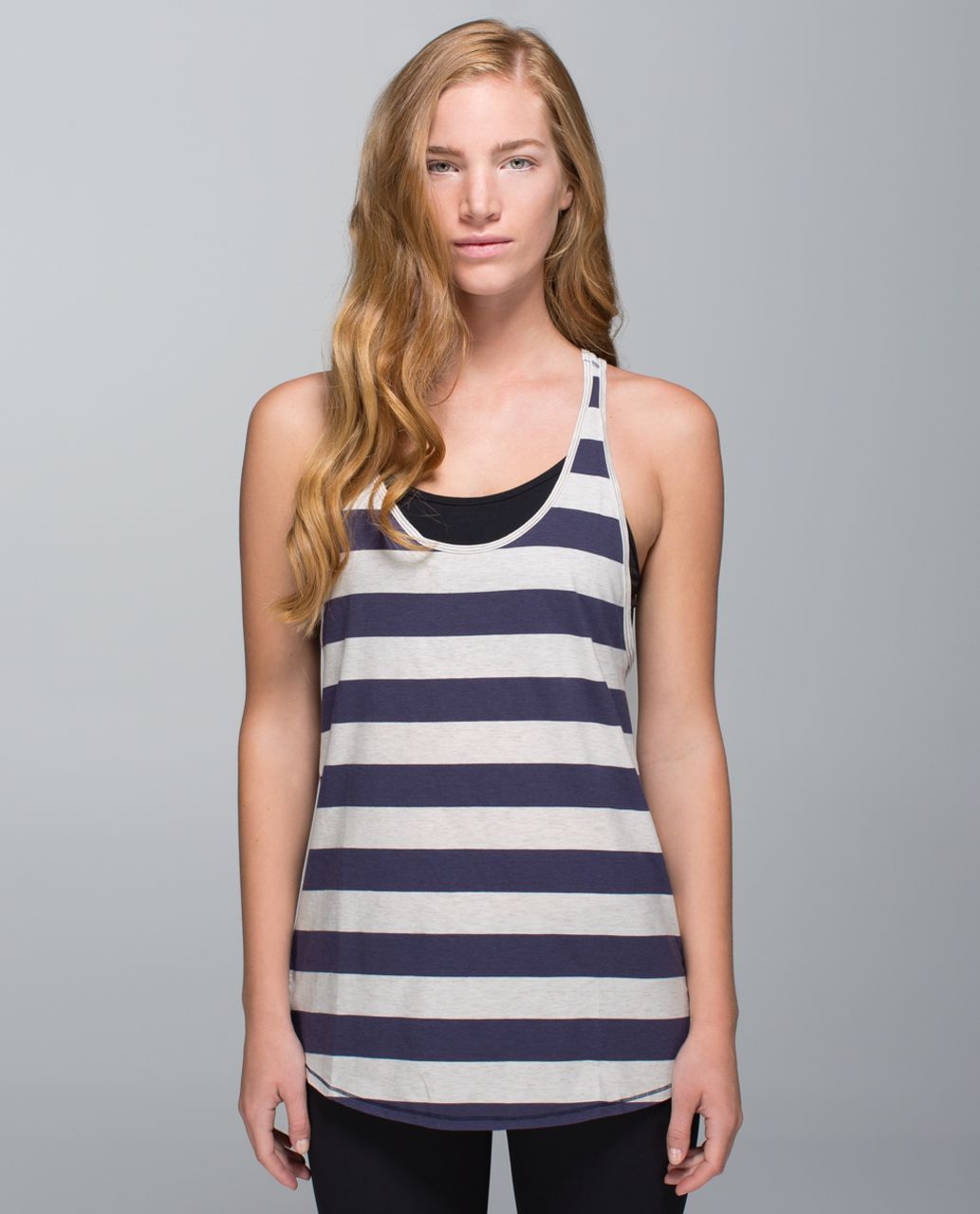 Lululemon Om Racerback - Steep Stripe Cadet Blue Heathered Angel White Horizontal / Heathered Angel Wing