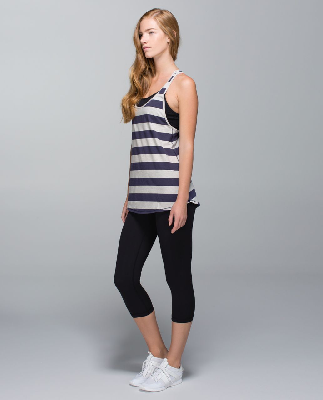 Lululemon Om Racerback - Steep Stripe Cadet Blue Heathered Angel White Horizontal / Heathered Angel Wing